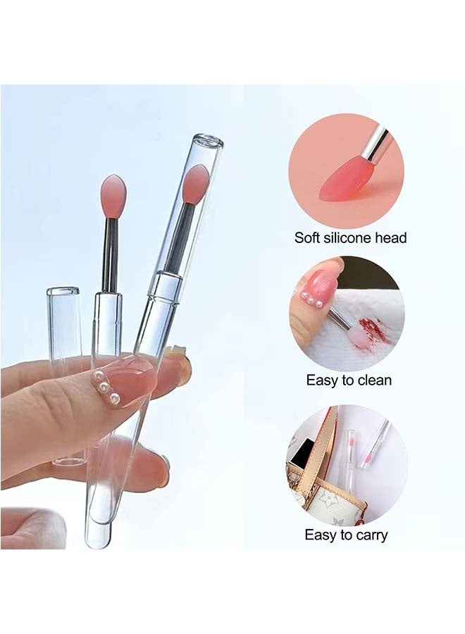 Lip Brush, Silicone Lip Applicator Reusable 3PCS Lip Mask Applicator, Silicone Retractable Lip Gloss Balm Applicator Eyeshadow Lip Scrub Brush Applicators Disposable - Image 2